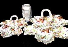 Mayfair Collect. by Jay LEAF SET w BIRDS Stackable Bowl Dish Plate Candy Trinket