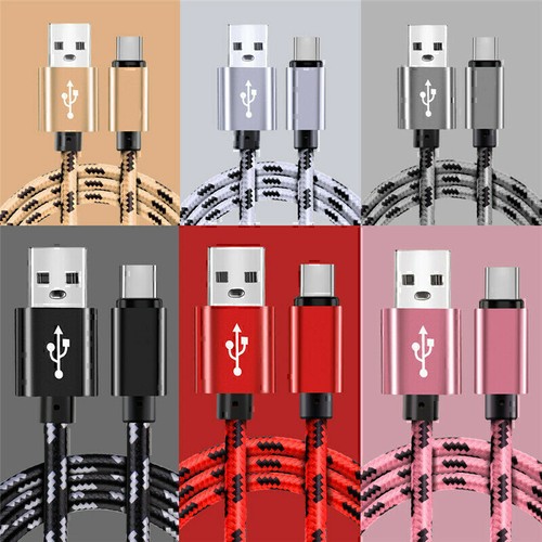 2M Braided 3A USB C Cable USB A to Type C Fast Charging Charger Cord Charge line - Zdjęcie 4 z 4
