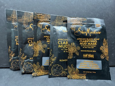 Shea Moisture African Black Soap Clarifying Mud Mask with Tea Tree Oil Lot of 5