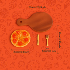 Dollhouse Pizza with Prep Board and Silverware Random Style 1/12 Scale