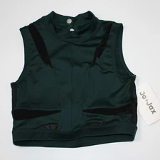 Jo+Jax Dancewear Girl's Black & Green Victory Crop Top size X-Small Adult 0 NWT