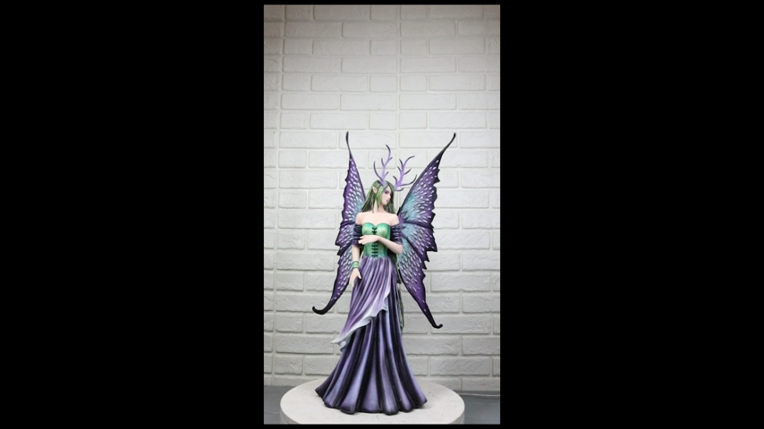 Fantasy Raven Secrets Gothic Fairy Queen With Antlers Crown Statue