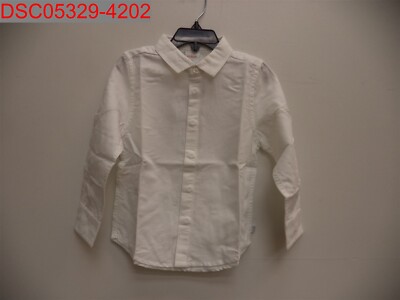 NWT - Boboli Boys White Button Up Roll Sleeve Shirt, Size 4 8434484948329