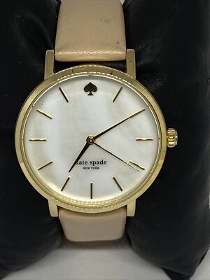 Kate Spade New York Metro 0073 Women Beige Leather Analog 