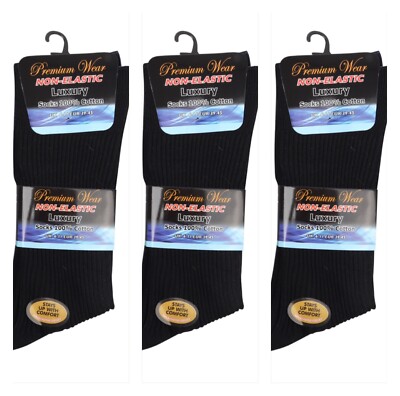 *** 9 PAAR *** ** 100 % BAUMWOLLE ** LOCKERER WEICHER GRIFF TOP COMFORT FIT HERRENSOCKEN 