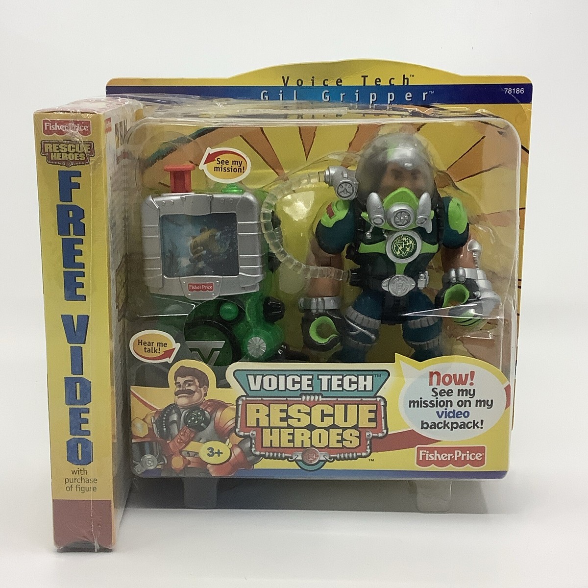 2001 Fisher Price Rescue Heroes Voice Tech Gil Gripper Bonus VHS