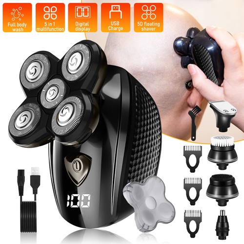 Men's Razor Rotary Waterproof Electric Shaver Cordless Bald Head Trimmer Wet Dry - Picture 33 of 61