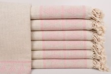 Asciugamano rosa, asciugamano di design Kilim, asciugamano di lino 36x71 pollici