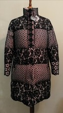 Boutique Moschino Lace Overlay Puffer Coat Black Uk 14 Italy 46 Rrp £960