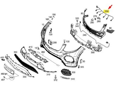 Original Mercedes-Benz GLE C292 W292 Leitungssatz Stoßstange vorne  
