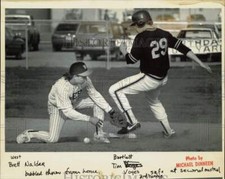 Press Photo Second Base Stolen During Bartlett vs West Baseball Game - afa41948