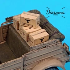 Diorama 1/35 WWII German Army Supplies Carton Model Tank Scene Model Accessories