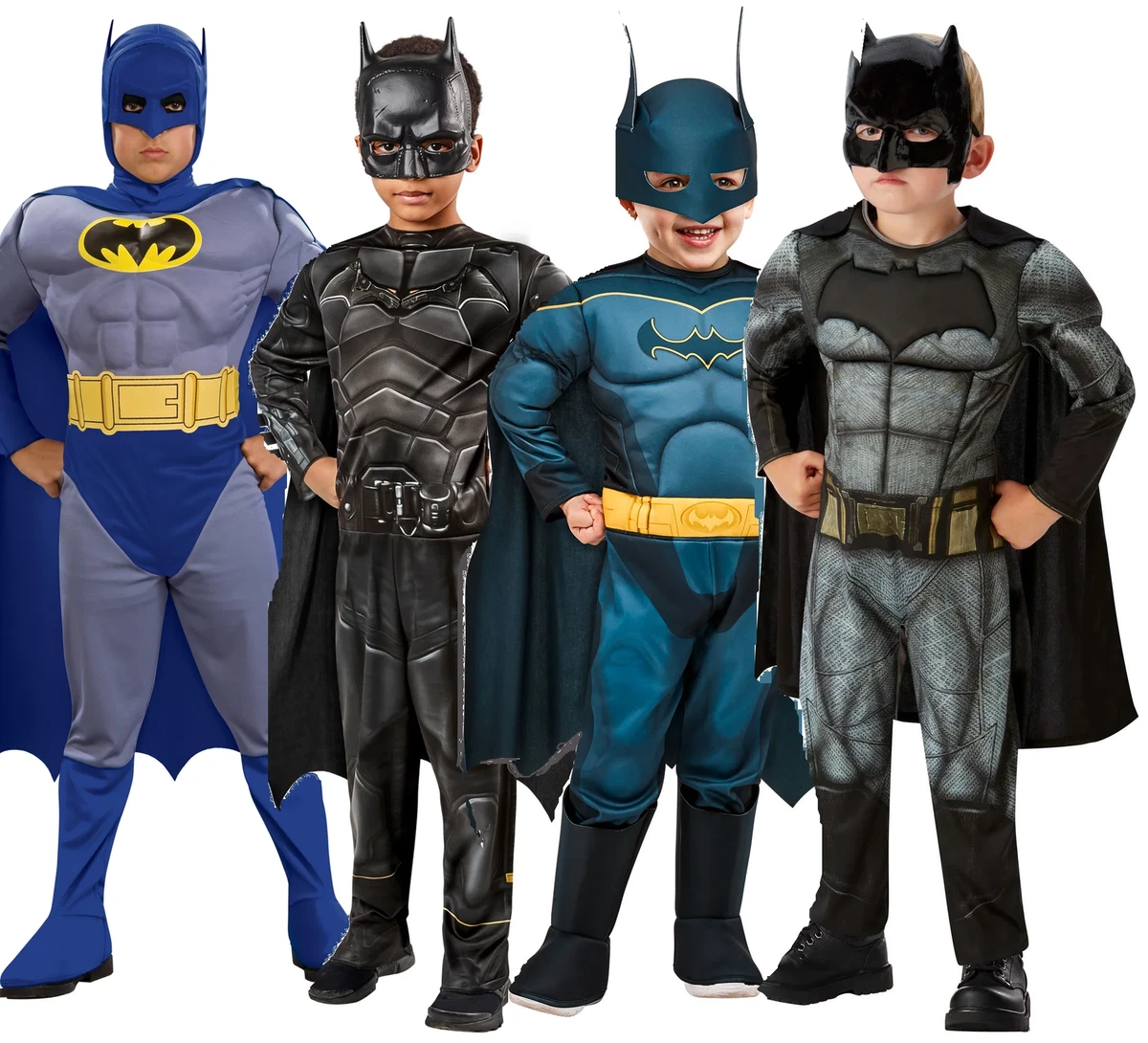 Ufficiale Costume Batman Ragazzi Supereroe Vestito Bambini Dc Comics