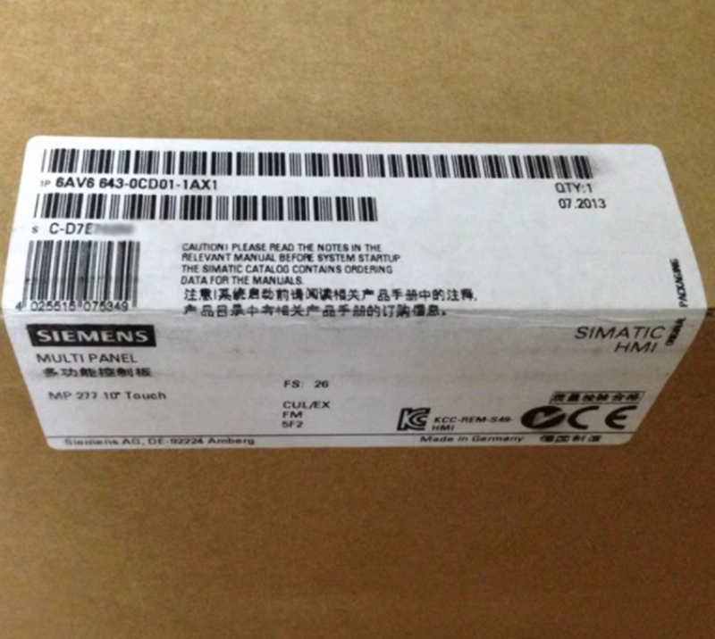 Produktbild von SIEMENS 6AV6643-0CD01-1AX1 MP 277 Touch Panel – NEU Im Karton – Made In Germany