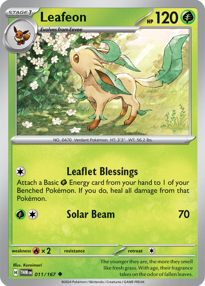 Pokemon Carta Leafeon 011/167 - Twilight Masquerade - Reverse Foil Holo