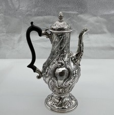 Antik George III Silber Kaffeekanne London 1765 Augustin Le Sage