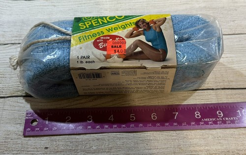 RARE VTG 1986 SPENCO Fitness Aerobic Ankle Wrist Weights Blue 1 Pound Each TubE