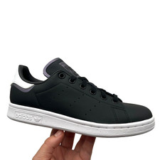 Adidas Youth Boy's Stan Smith Sneakers Size 4-4.5 Black Classic Style Lace up