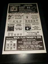 Mick Fleetwood, Rick Springfield, Eurythmics Rare Radio Promo Poster Ad Framed!