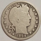 $  .25 1899 Barber Quarter Dollar Full Date Full Rims Good Condition Z3
