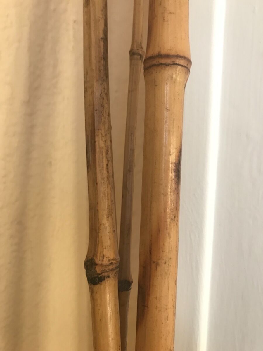 VTG 12' Three Piece Bamboo Wood Fishing Rod - Rustic, Primitive, Folk Art  Decor