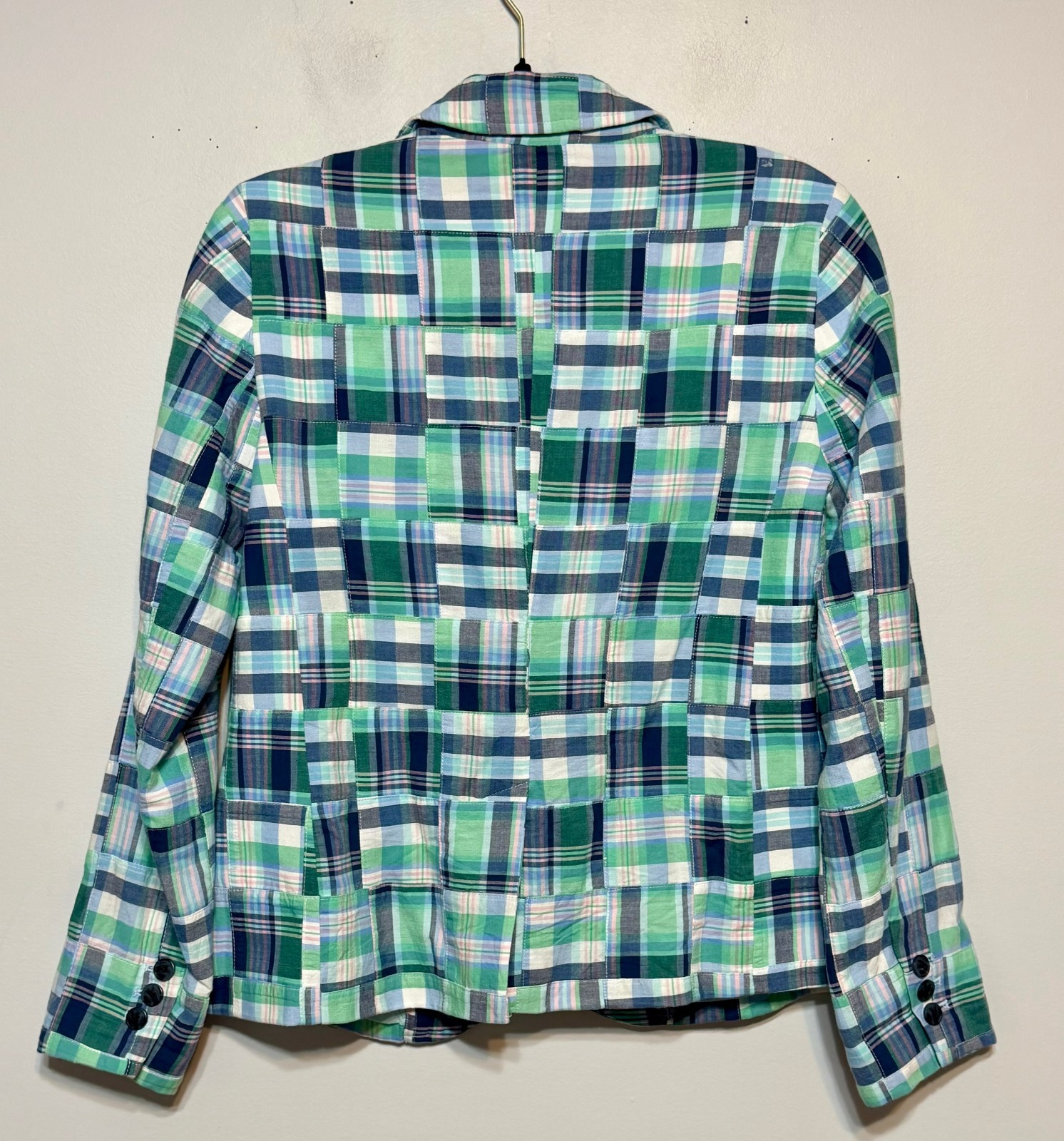 Talbots Madras Plaid Cotton Patchwork Blazer Jack… - image 2