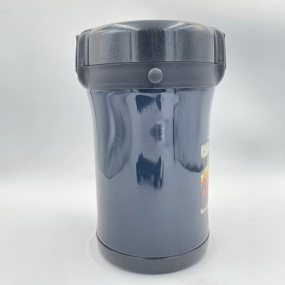 Juego de lonchera de acero inoxidable TIGER Bento con correa para el hombro LWU-A201 gris/azul Foto 4 de 4