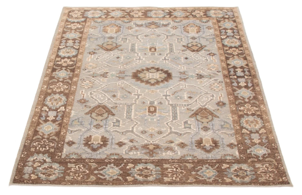 Традиционный винтажный восточный ковер ручной вязки 5 футов 2 дюйма x 7 футов 6 дюймов шерстяной ковер - Изображение 3 из 4