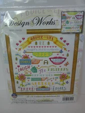 New Design Works 3420 Cross Stitch Kit 12x12 Advice on Life Phrases #14 Aida