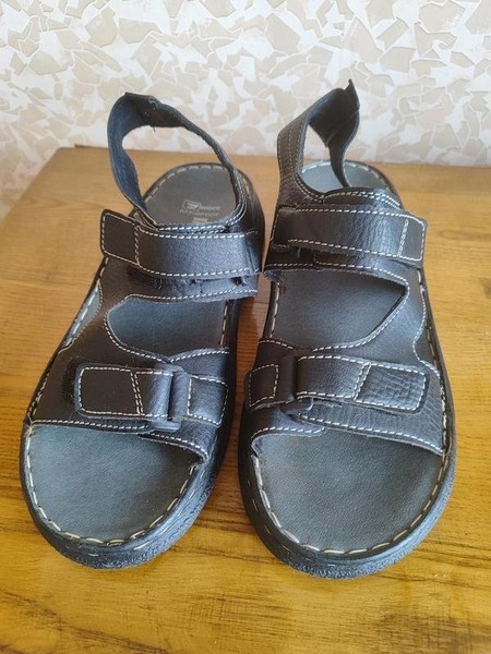 Men Diesel Sandals Black Leather 45