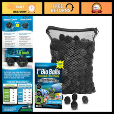 1" Bio Balls for Aquariums & Ponds - Biological Filter Media, 250 Count + Mesh B