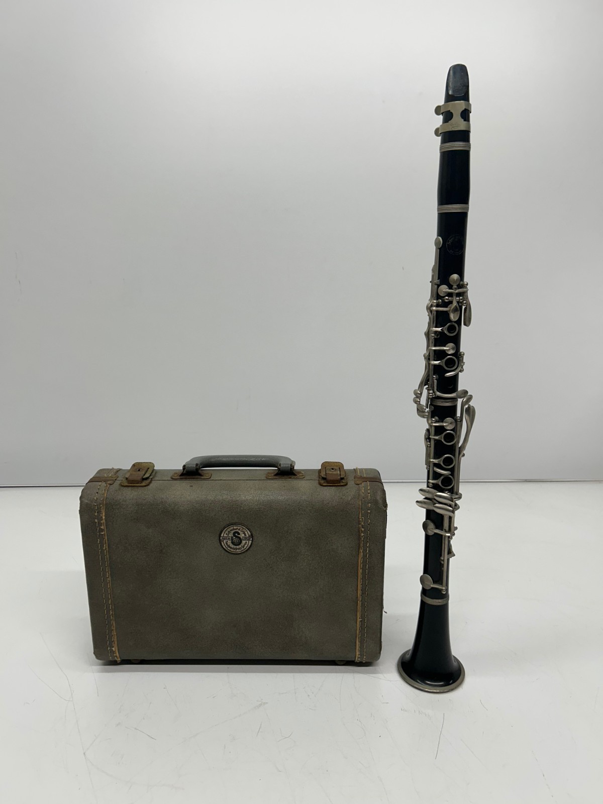 Vtg Schreiber & Sohne Germany Bb Clarinet Instrument & Hard Case As Is