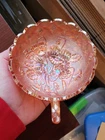 Nice Old Imperial Carnival Glass Marigold Pansy Nappy Dish