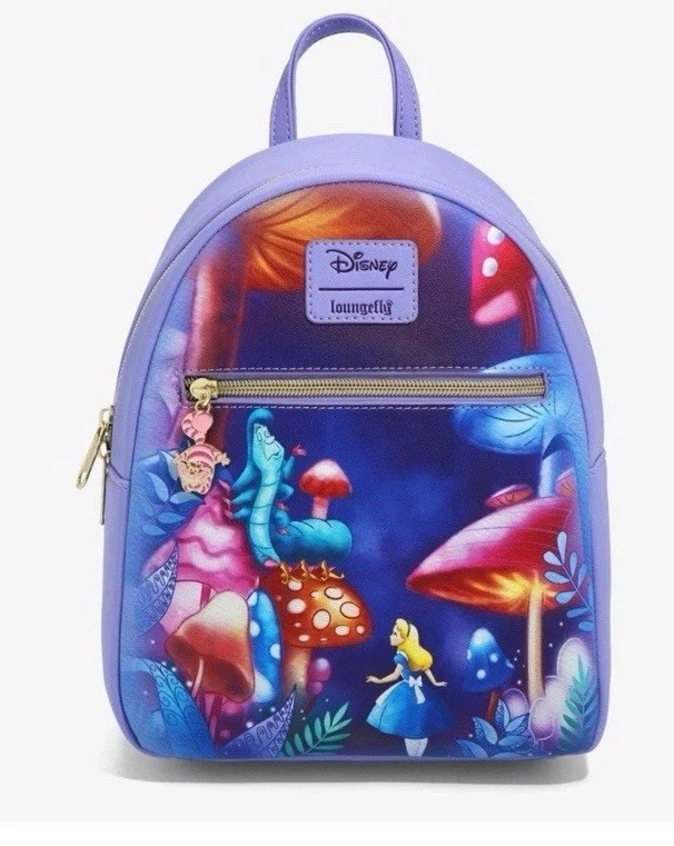 Mini Mochila Disney Loungefly Púrpura Alicia en el País de las Maravillas Oruga Nueva con Etiquetas Foto 2 de 4