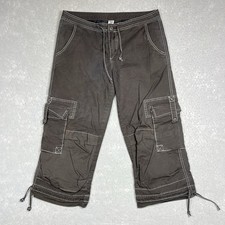 prAna Cropped Cargo Hiking Pants Womens Size 8 Black Drawstring Leg Pockets