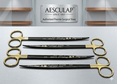 Lot of 4 AESCULAP BC263WB METZENBAUM NOIR DUROTIP CURVED SCISSORS 180mm 7 