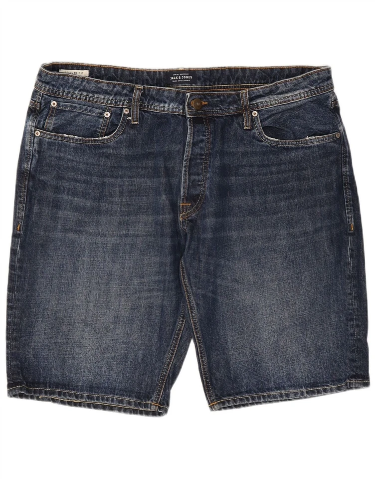 Pantalones Cortos Denim JACK & JONES Para Hombres Calce Regular 2XL W42 Azul Marino Algodón DZ28 Foto 3 de 4