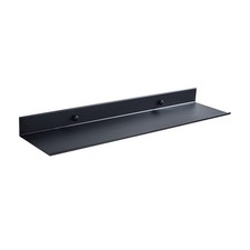 Floating Wall Shelf Black for Kitchen Bathroom Storage Rack Mirror Metal2411