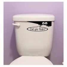 Toilet Monster Did You Flush Bathroom Decal Kids Reminder Sticker NEW