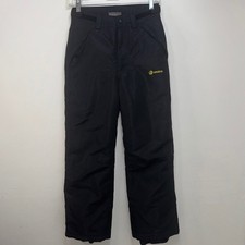 Solstice Black Snow Pants with Yellow Logo Boys 14-16 HOLE ON BACKSIDE