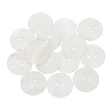 14 Pcs Natural Shell Button, 2 Hole 23mm Mother of Pearl Button, White