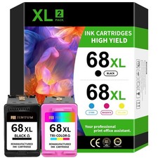 JINTUM 68XL 68 Ink Cartridge Compatible with HP 68 68XL 68e Ink Cartridges