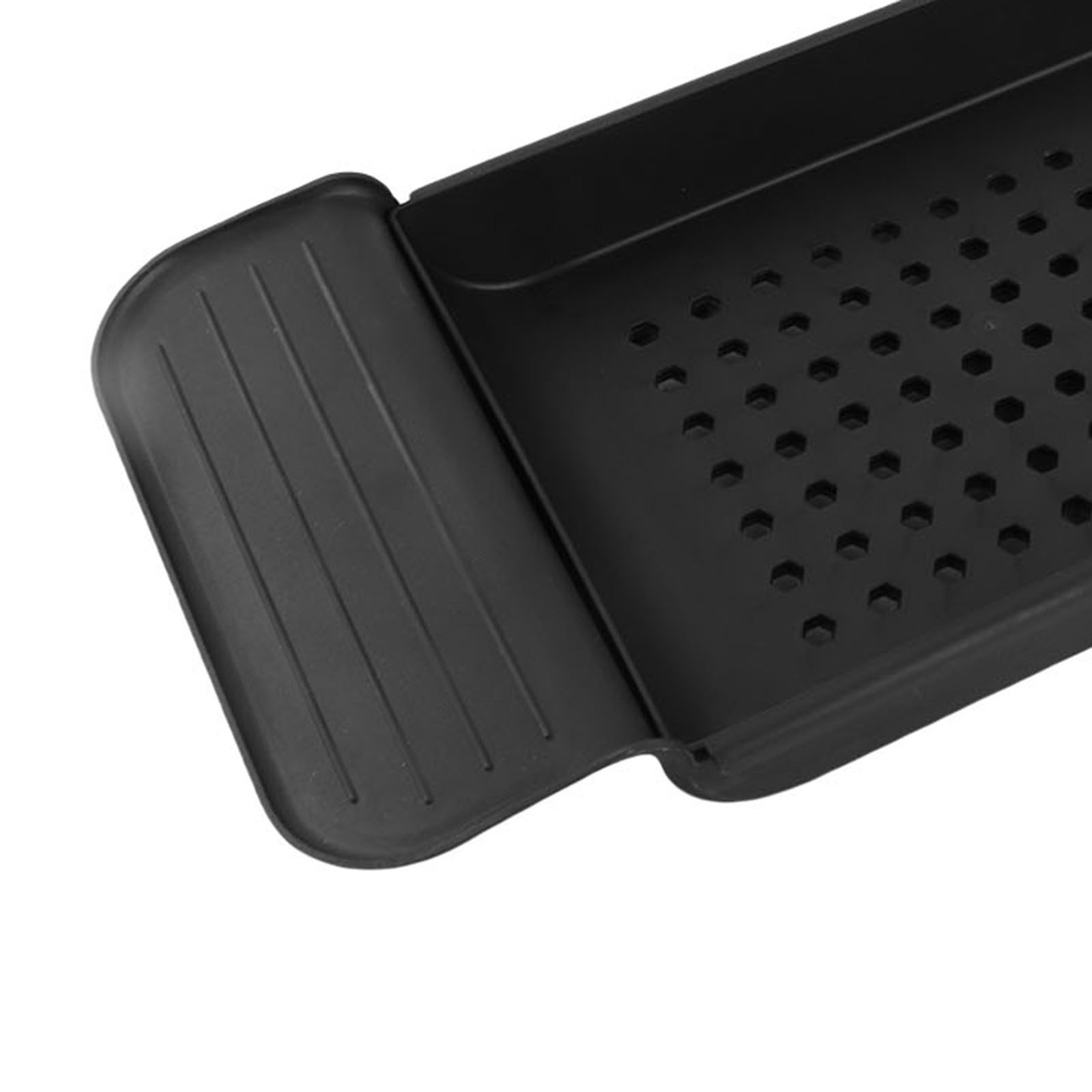 Black Bathtub Tray Stable Placement Expandable Plastic Material Draining De OU