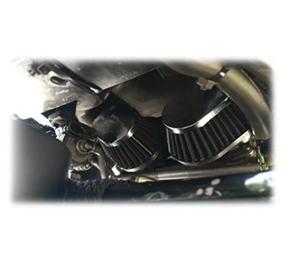 Kits metálicos de filtro de cono de alto flujo de admisión de aire frío negro 51 mm 2" para motocicleta X4 Foto 3 de 4