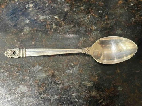 Royal Danish International Sterling 8 1/2" Tablespoon Serving Spoon 925 Silver