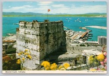 Gibraltar Moorish Castle Tower of Homage Harbor View Postcard