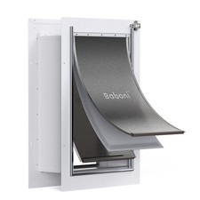 Baboni Pet Door for Wall,3-Flap,Steel Frame and Telescoping Tunnel, Aluminum ...