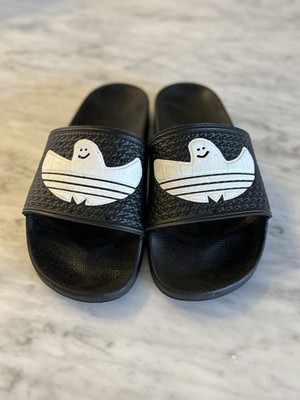 Adidas Men's Shmoofoil Slides Size 8 Black/White: Ghost Logo
