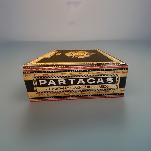 Wooden Cigar Box Partagas Black Label Empty Cigars Box held 20 cigars Now Empty - Picture 9 of 10