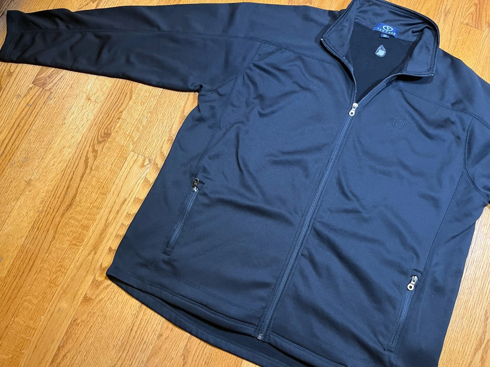 APPLE iOS Logo TRACK JACKET Mens XL Black MacOS Full Zip Extra Large Employee - product detail image 5